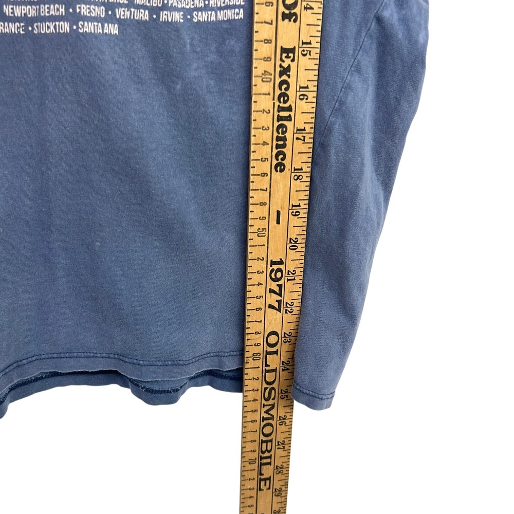 West Coast California Graphic Tee XL Blue Palm Tree Y2K Coastal Beach Shirt - Picture 3 of 6